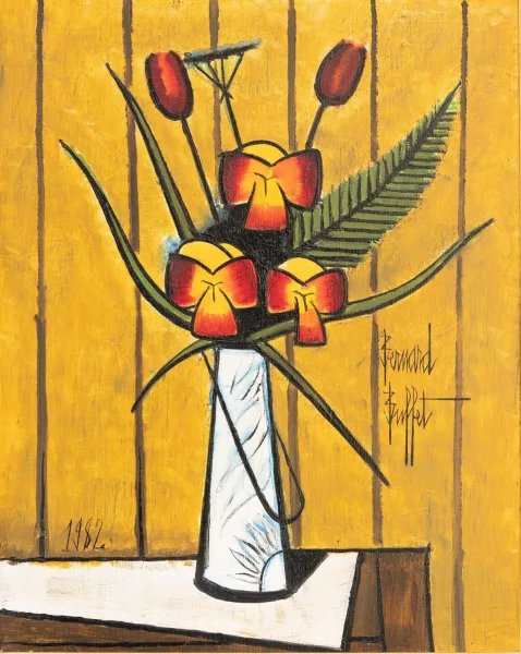 Bernard Buffet — "Bouquet de tulipes",