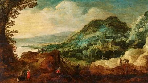 Joos de Momper — Weite Landschaft mit Wanderern