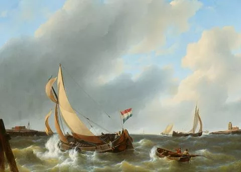 Petrus Johannes Schotel — Rückkehr der Fischer bei stürmischer See