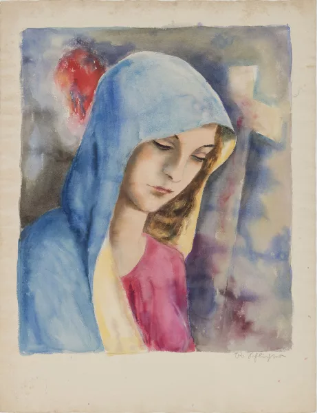 Rudolf Schlichter — Femme à la cape bleue