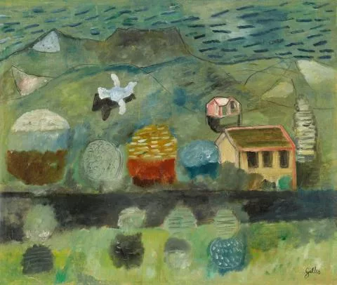 Werner Gilles — Abendlandschaft mit Vogel