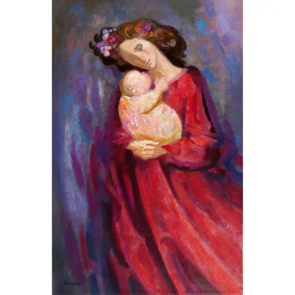 Trento Longaretti — "Madre con abito rosso".