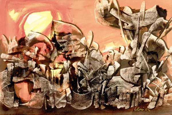 Alfred Lenica — Alfred Lenica (1899-1977), Abstraction, gouache sur