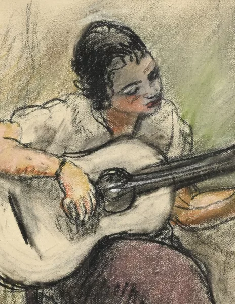 Charles Camoin — Portrait de Zora jouant de la mandoline