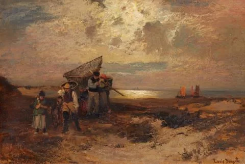 Carl Ludwig Christoph Douzette — Fischerfamilie am Strand