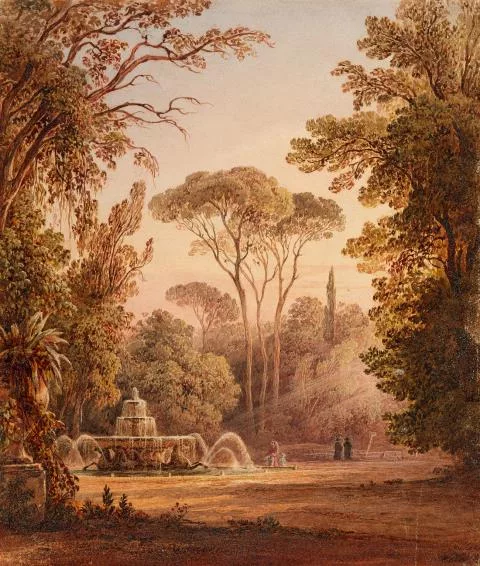 William James Müller — Park der Villa Borghese in Rom