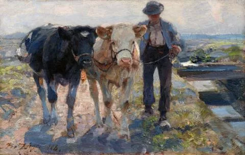 Heinrich von Zügel — Bauer mit Kuhgespann