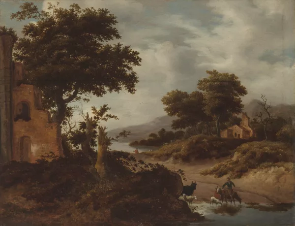 Roelof van Vries — Attribué à Roelof Jansz van Vries — zugeschrieben Landschaft mit See und Ruine