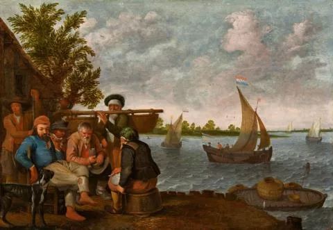 Abraham Willaerts — Rastendes Fischervolk am Flussufer