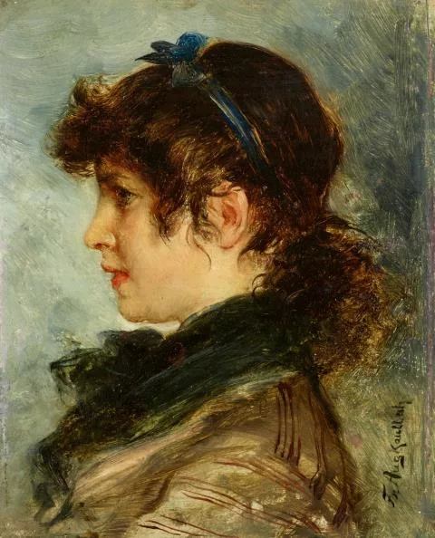 Friedrich August von Kaulbach — Bildnis einer jungen Frau im Profil
