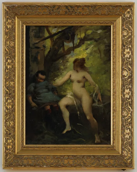 Fernand Paillet — Fernand Paillet (1850-1918), \\L'endormi\\, huile