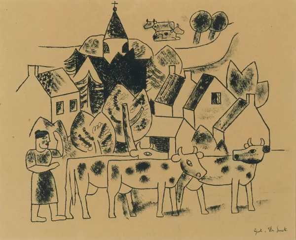 Gustave de Smet — Village aux vaches
