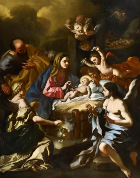 Francesco Solimena — Geburt Christi mit Engeln
