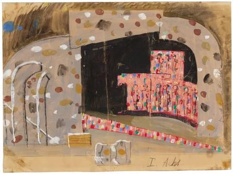 Willi Baumeister — Bühnenentwurf zu "Monte Cassino", I. Akt