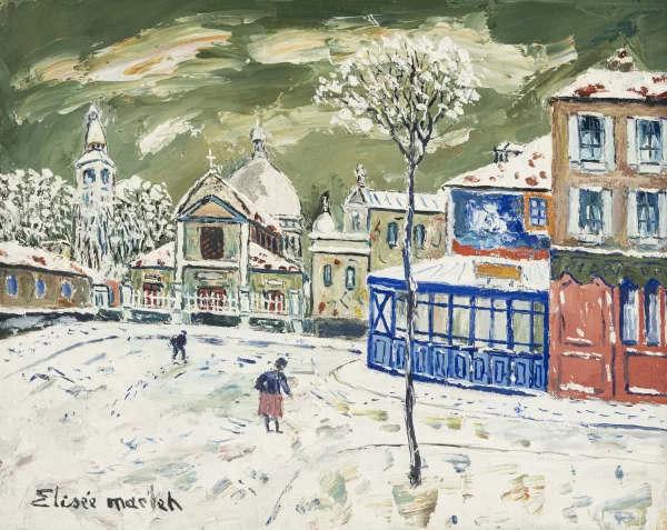 Élisée Maclet — Place parisienne sous la neige,