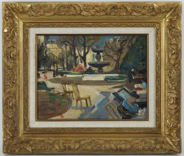 André Planson — André Planson (1898-1981), \\Au parc\\, huile sur