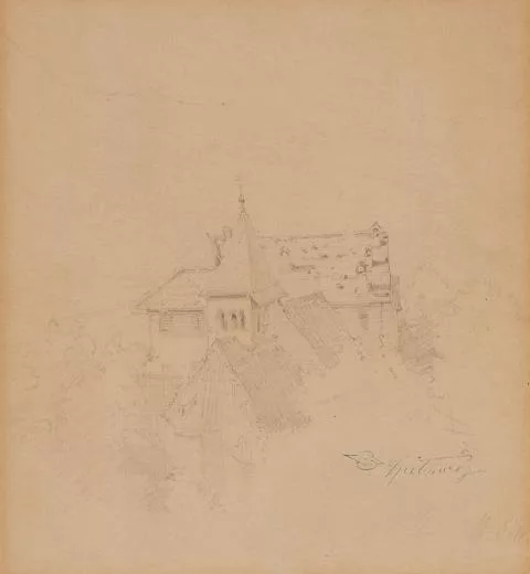 Carl Spitzweg — Blick auf eine Kirche