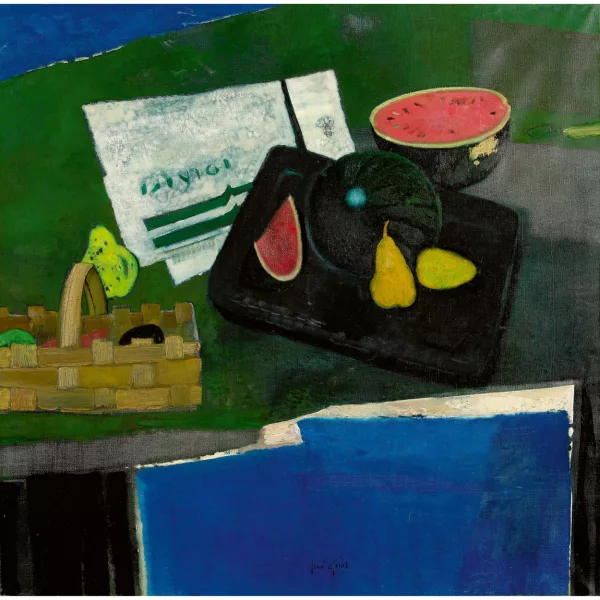 René Genis — "Nature morte au plateau noir".
