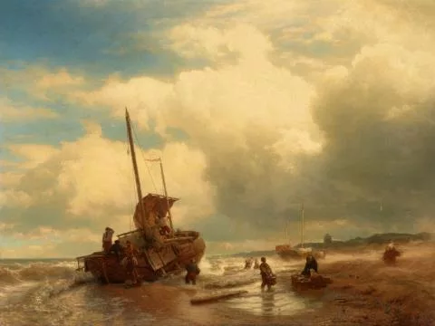 Andreas Achenbach — Fischer am Strand
