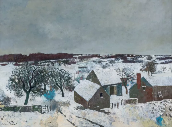 Roland Oudot — Paysage de neige,