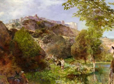 Oswald Achenbach — Blick auf Genzano di Roma am Lago di Nemi