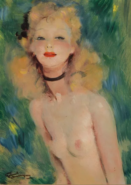 Jean-Gabriel Domergue — Portrait en buste nu,