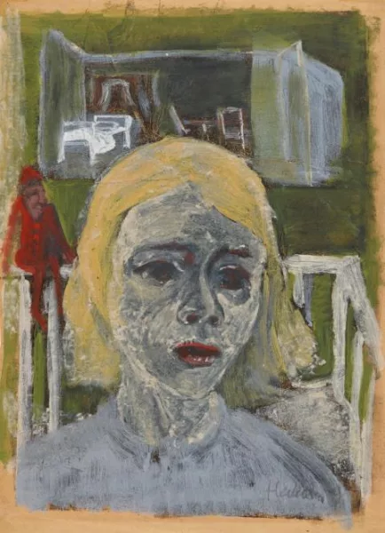 Erich Heckel — Mädchenportrait. Verso: Dasselbe Motiv seitenverkehrt