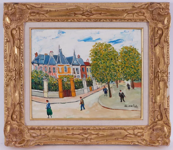 Élisée Maclet — Ruelle de Paris animée,