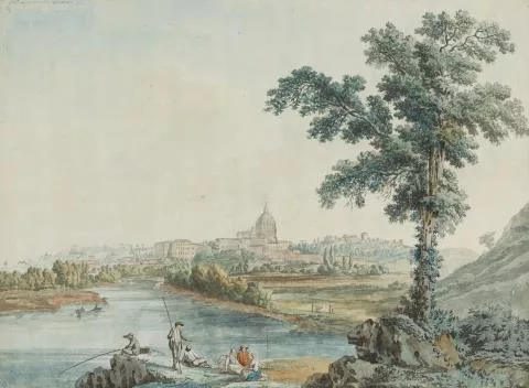 Jakob Philipp Hackert — Blick auf den Tiber und Sankt Peter in Rom