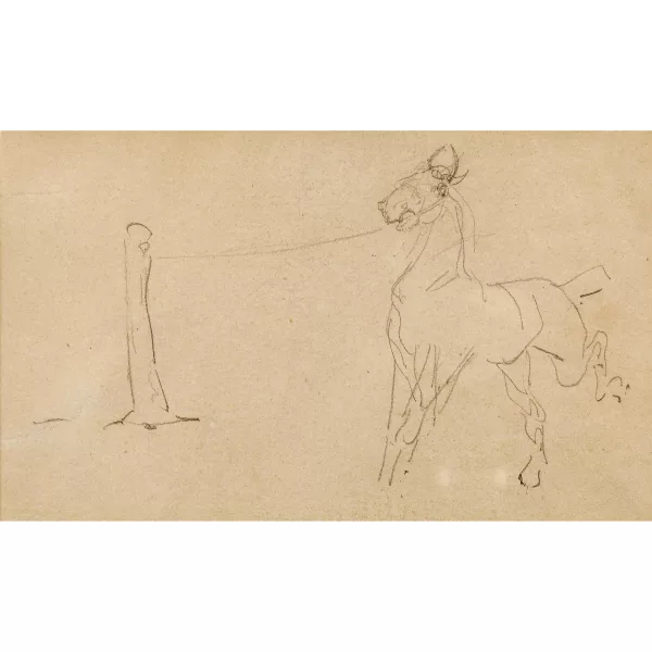 Henri de Toulouse-Lautrec — "Cheval au piquet."