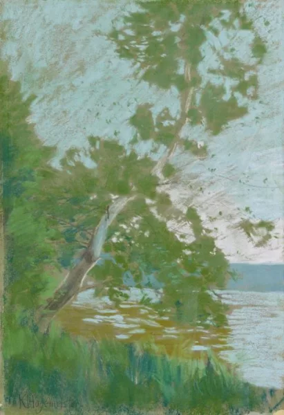 Karl Hagemeister — Märkische Uferlandschaft. Märkische Seenlandschaft mit Birke