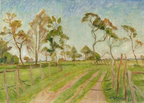 Otto Modersohn — Wiesenweg im Frühjahr