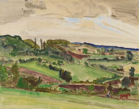 Erich Heckel — Landschaft mit Ackerndem