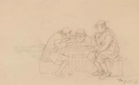 Carl Spitzweg — Zechende Bauern