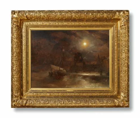 Andreas Achenbach — Küstenlandschaft bei Mondschein