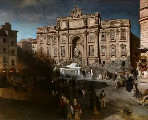 Oswald Achenbach — Fontana di Trevi bei Nacht