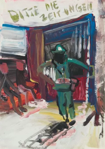 Jörg Immendorff — Ohne Titel (Bitte die Zeitungen)