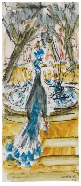 Erich Heckel — Pfau am Brunnen