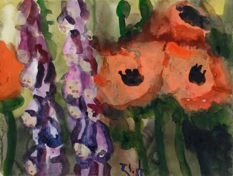 Klaus Fußmann — Ohne Titel (Mohn und Rittersporn)