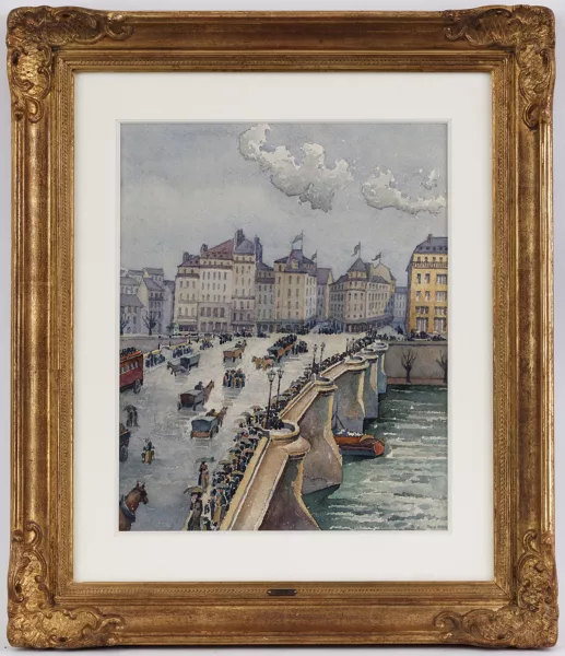 Maximilien Luce — Attribué à Maximilien Luce — Maximilien Luce (1858-1941), attr. à, Le Pont neuf,