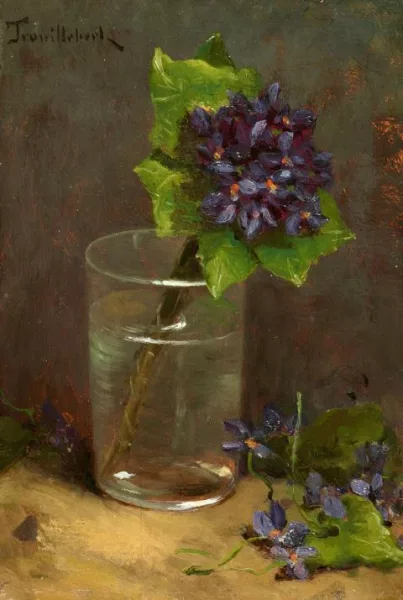 Paul Désiré Trouillebert — Veilchenstrauß in einem Glas