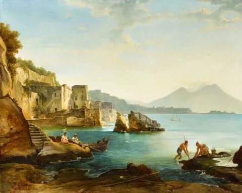 Franz Ludwig Catel — Golf von Neapel mit Fischern und Muschelsammlern