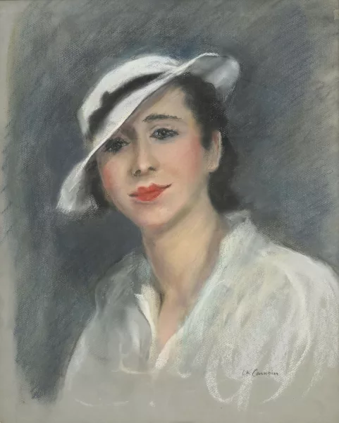 Charles Camoin — "Jeune femme au chapeau blanc"