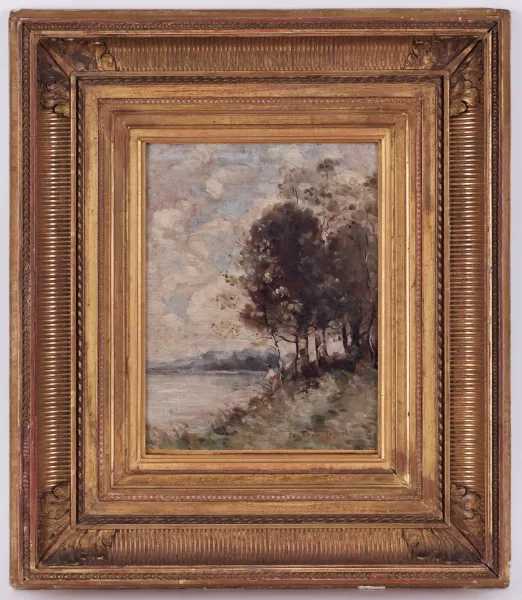Paul Désiré Trouillebert — Pêcheur dans un paysage,
