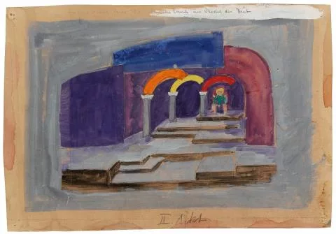 Willi Baumeister — Bühnenentwurf zu "Monte Cassino", II. Akt