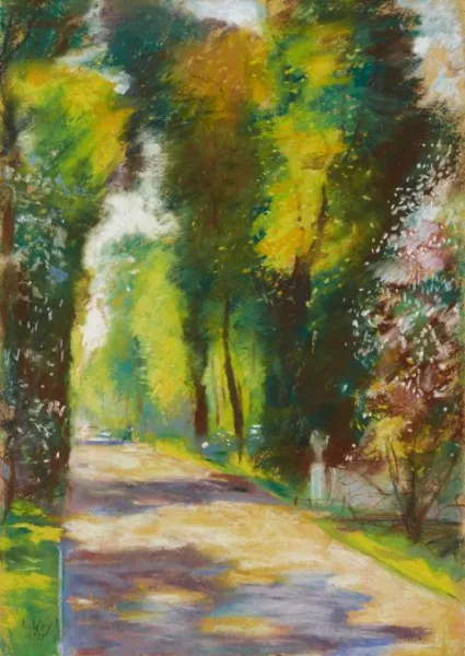 Lesser Ury — Sonniger Parkweg (Hauptallee im Park Sanssouci, Potsdam?)