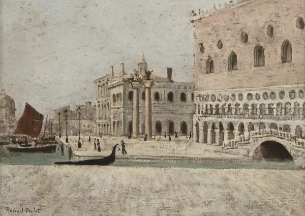 Roland Oudot — Le Quai des Esclavons et le Palais des Doges,