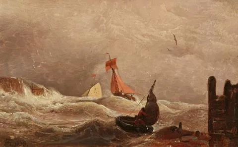 Andreas Achenbach — Ölstudie - Stürmische See