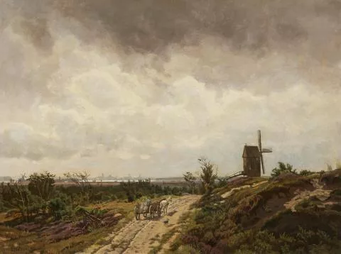 Carl Wilhelm Christian Malchin — Sommerweg bei der Mühle mit Blick auf Schwerin