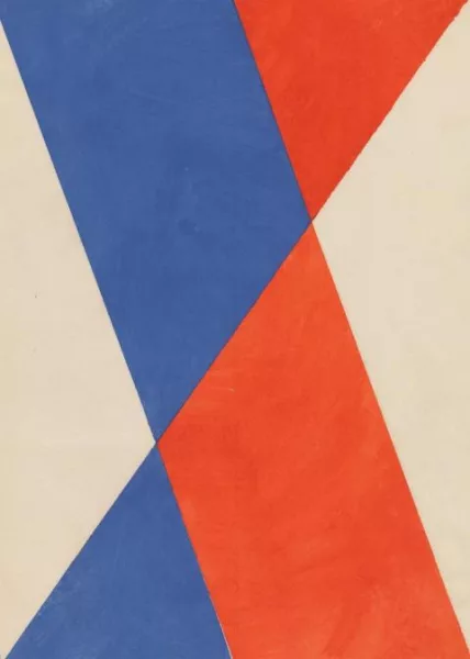Hermann Glöckner — Faltung (blau-rot-weiß)